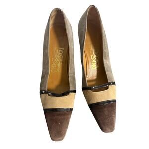 Vintage Ferragamo Suede Heels Women's Size 6.5